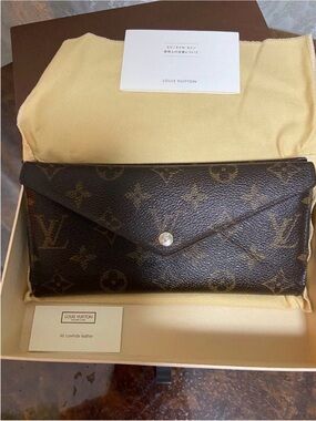 Louis Vuitton Monogram Envelope Clutch Wallet Dark Brown